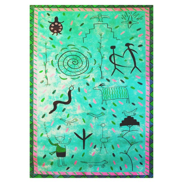 Vintage Petroglyphs Tablecloth (Front)