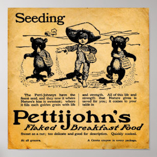 Vintage Pettijohns Breakfast Cereal Print/Poster Poster