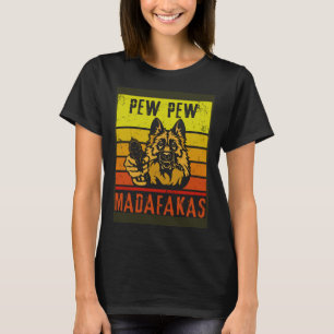 Vintage Pew Madafakas Dog Dad Cute Dog German Shep T-Shirt