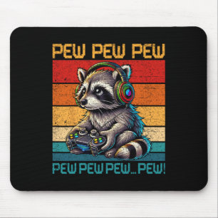 Vintage Pew Raccoon Gamer Video Games Raccoon Love Mouse Mat