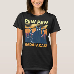 Vintage Pewpewpew Madafakas Crazy Pew Cat T-Shirt