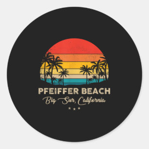 Vintage Pfeiffer Beach - Big Sur, California Souve Classic Round Sticker