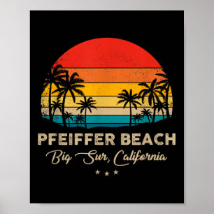 Vintage Pfeiffer Beach - Big Sur, California Souve Poster