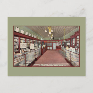 Vintage Pharmacy drugstore interior Bound Brook NJ Postcard