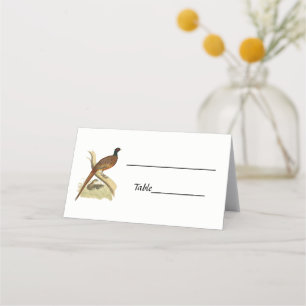 Vintage Pheasant on Branch Game Bird Drawing Colou Place Card