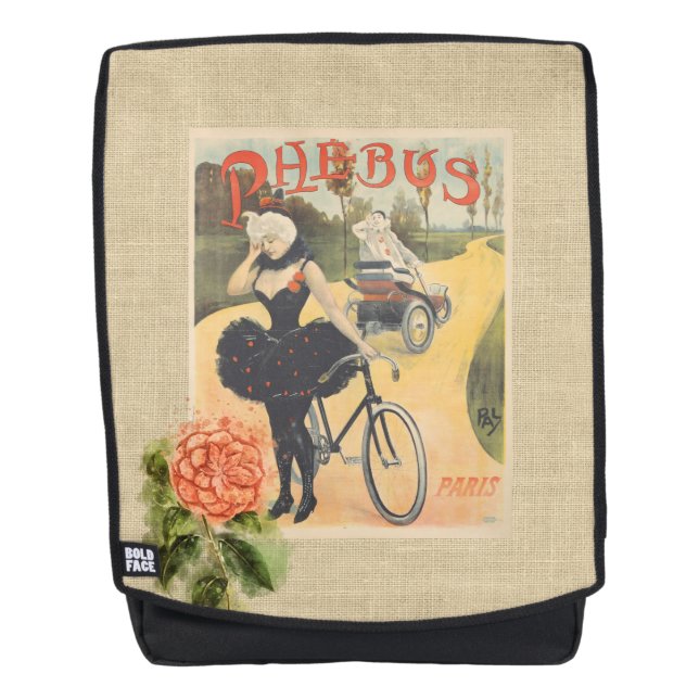 Vintage Phebus Cycle Collage Backpack (Front)