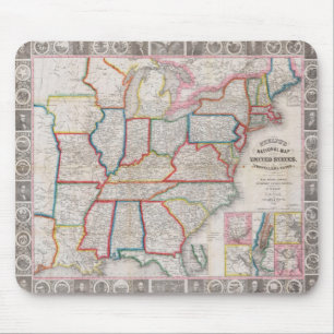 Vintage Phelps's National Map of the United States Mouse Mat