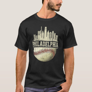 Vintage Philadelphia Baseball Skyline Retro Philly T-Shirt