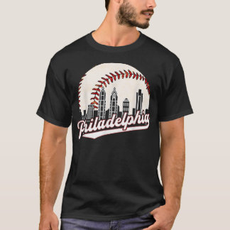 Vintage Philadelphia Baseball Skyline Retro Philly T-Shirt