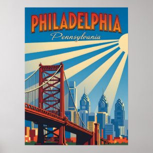 Vintage Philadelphia Pennsylvania Poster