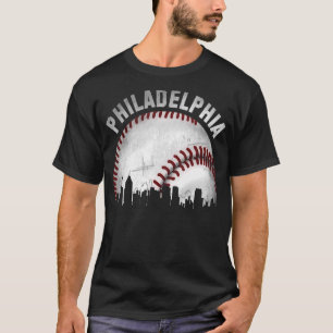 Vintage Philadelphia Skyline City Baseball 1 T-Shirt