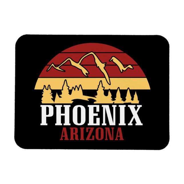 Vintage Phoenix Arizona USA Art Sunset Magnet (Horizontal)