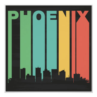 Vintage Phoenix Cityscape Poster