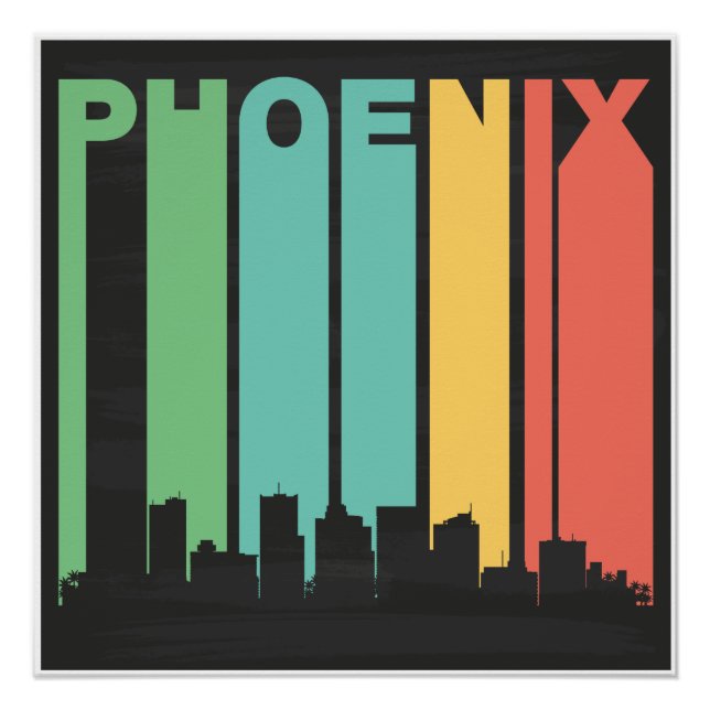 Vintage Phoenix Cityscape Poster (Front)