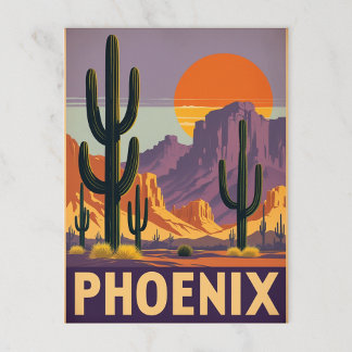 Vintage Phoenix Desert Sunset Postcard
