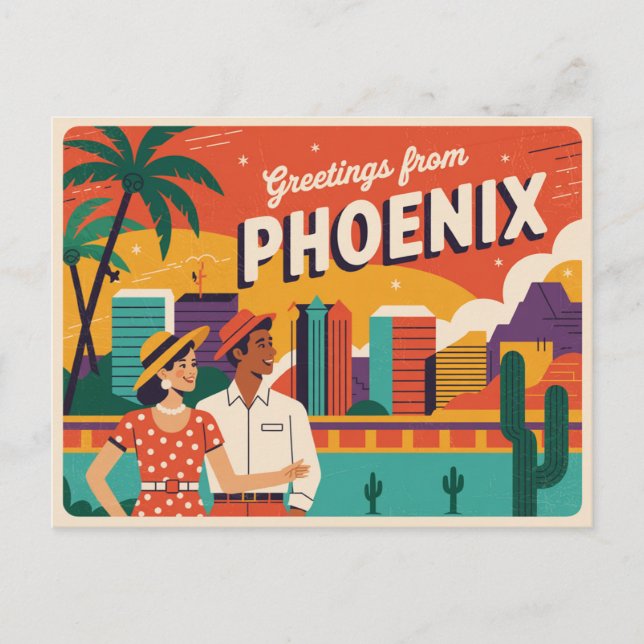 Vintage Phoenix Postcard | Greetings from Phoenix (Front)