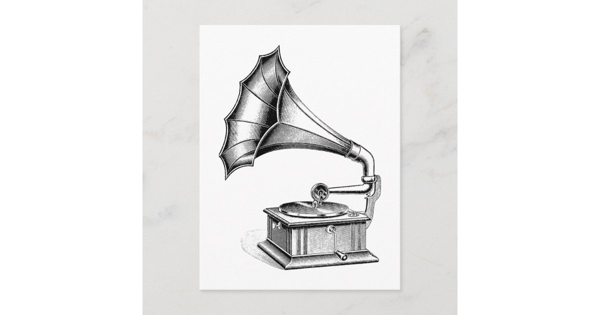 Vintage Phonograph Record Player Music Instrument Postcard | Zazzle