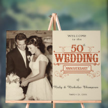 Vintage Photo 50th Wedding Anniversary Welcome