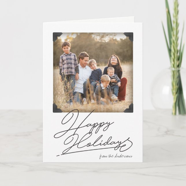 Vintage Photo Album Holiday Photo Card (Front)