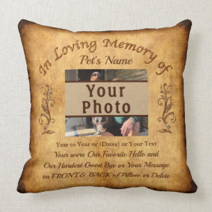 Vintage Photo and Personalised Pet Memorial Pillow