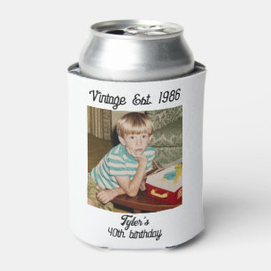 Vintage Photo Birthday Personalised Can Cooler