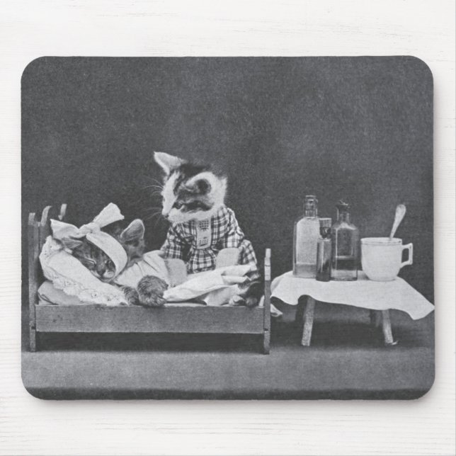 Vintage Photo - Calling Nurse Kitty, Mouse Mat (Front)