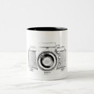 vintage photo camera photographer Two-Tone coffee mug
