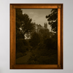 Vintage Photo Castle Fake Frame Haunted House Prop Poster