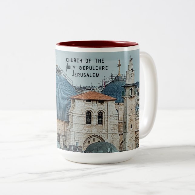 Vintage Photo Christian faith religious Two-Tone Coffee Mug (Front Right)