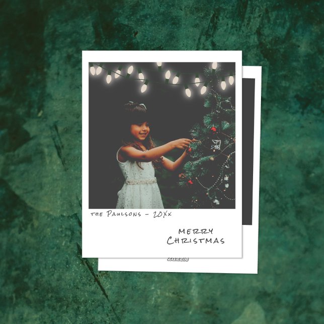 Vintage Photo Christmas Card - White Lights (Creator Uploaded)