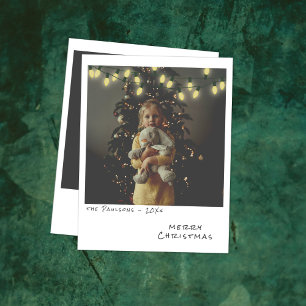 Vintage Photo Christmas Card - Yellow Lights