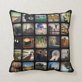 Vintage Photo Collage Retro Round Border Cushion