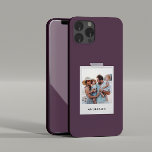 Vintage photo collage typography modern purple Case-Mate iPhone case<br><div class="desc">Trendy vintage retro photo typography modern simple stylish phone case design. Purple Background colour can be changed.</div>