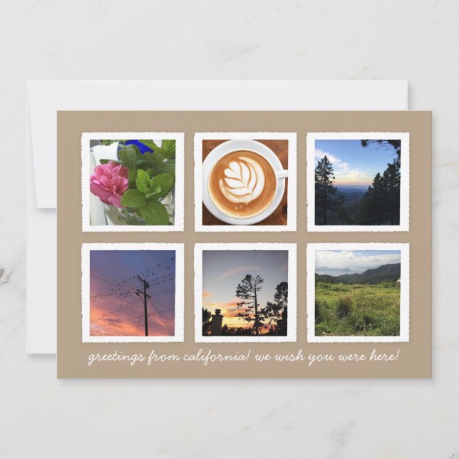 Vintage Photo Collage Year in Review Holiday Card (Front)