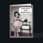 Vintage Photo Custom Birthday Party Invitations<br><div class="desc">Little girl talking on the telephone wearing a cute pink dress inviting people to a birthday party. Customise the text and/or add your own text.</div>
