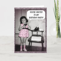 Vintage Photo Custom Birthday Party Invitations