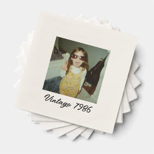 Vintage Photo Custom Year Party Napkins 1986 Style