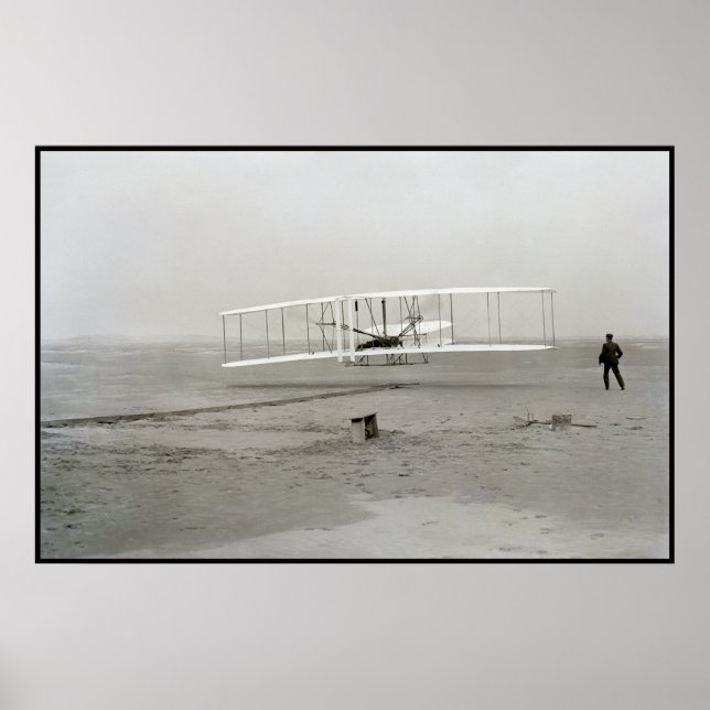 Vintage photo First Plane Flight Wright Brothers Poster (Front)