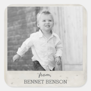 Vintage Photo Gift Tag Sticker