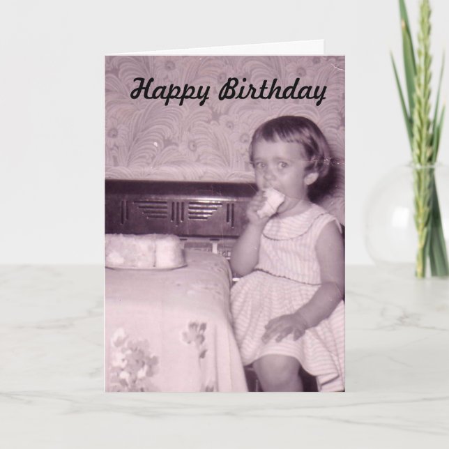 Vintage photo girl Birthday Cards (Front)