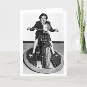 Vintage Photo - Girl on Cycle Card