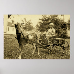 Vintage Photo- "Goat Cart"- Print