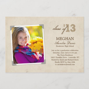 Vintage Photo Graduation Announcement/Invitation Invitation