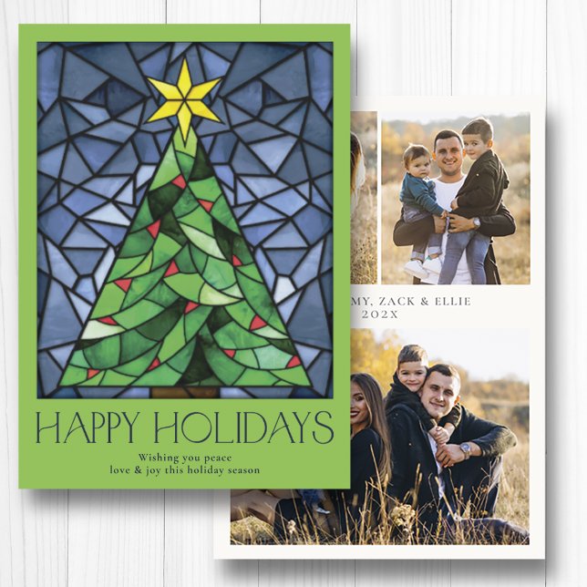 Vintage Photo Happy Holidays Star Holiday Card (Creator Uploaded)