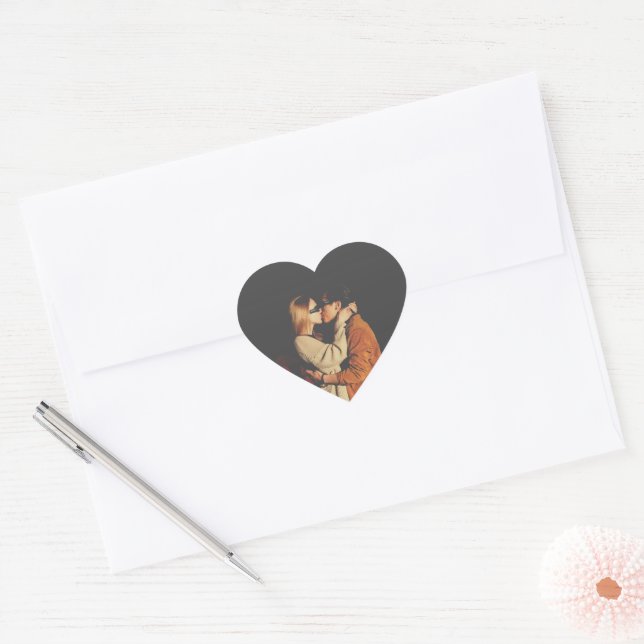 Vintage Photo Heart Shaped Envelope Seal Sticker (Envelope)