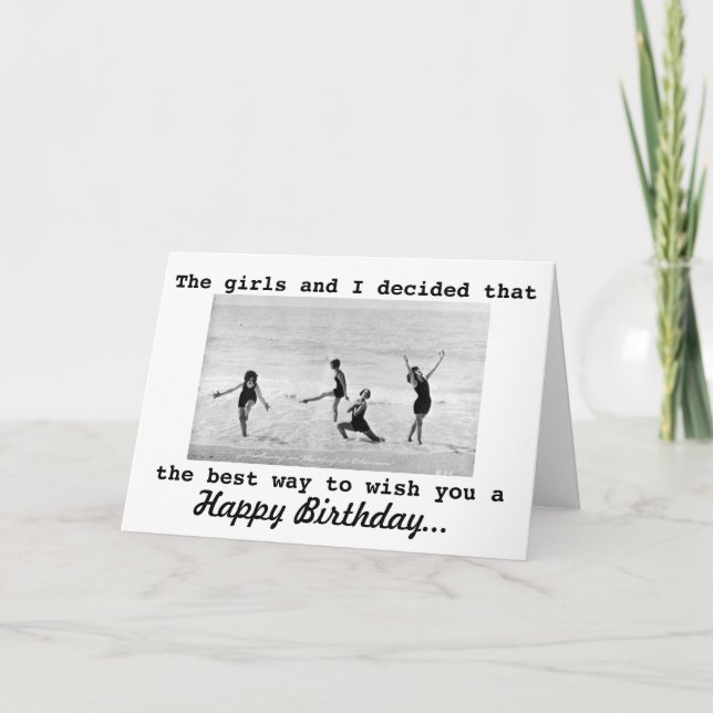 Vintage Photo Interpretive Dance Girls Birthday Card (Front)