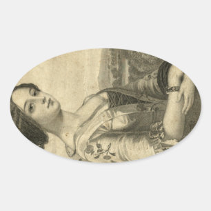 vintage photo Ladies Oval Sticker
