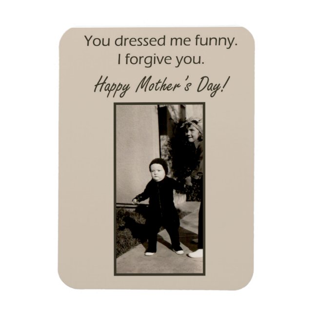 Vintage Photo Mother's Day Card Magnet (Vertical)