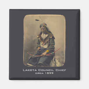Vintage Photo Native American Lakota Indian Chief Magnet
