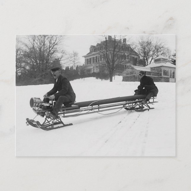 Vintage Photo of Bobsled Postcard (Front)